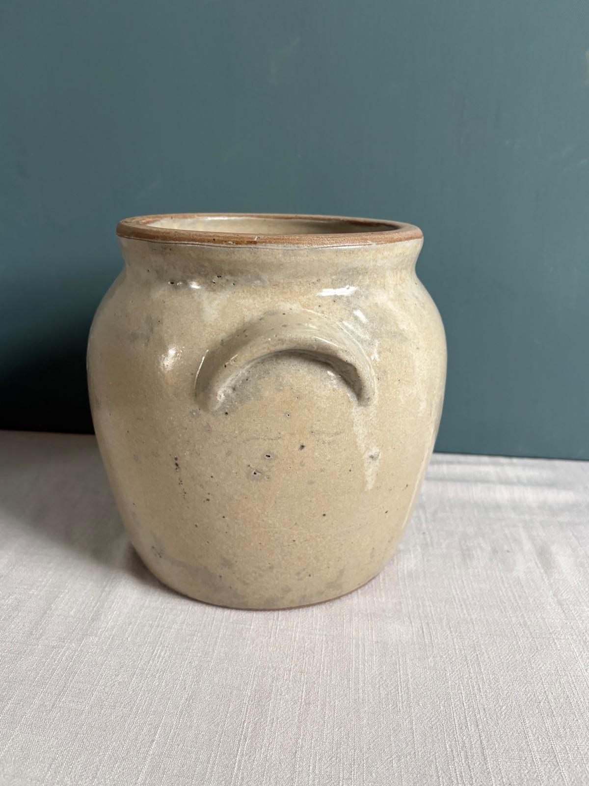 Vintage French Glazed Stoneware Confit Pot - Collector & Curator