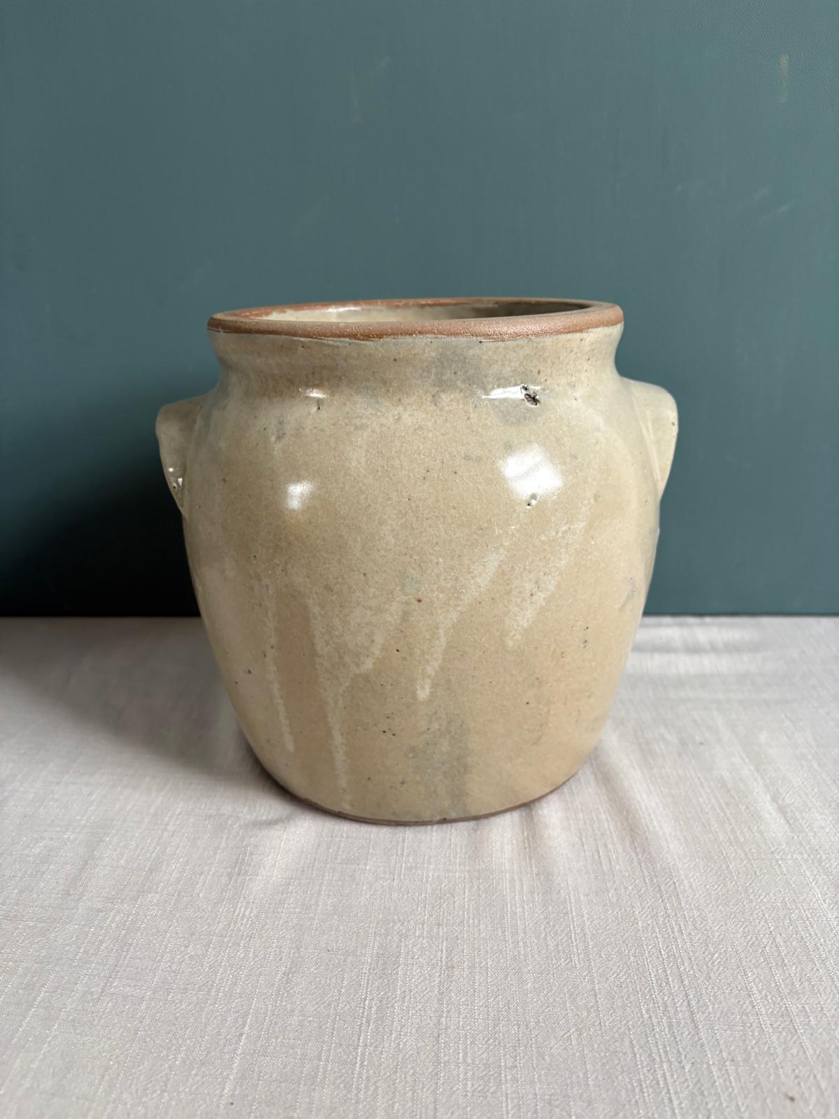 Vintage French Glazed Stoneware Confit Pot - Collector & Curator