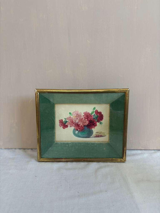 Vintage Floral Watercolor in Gilt Frame - Collector & Curator