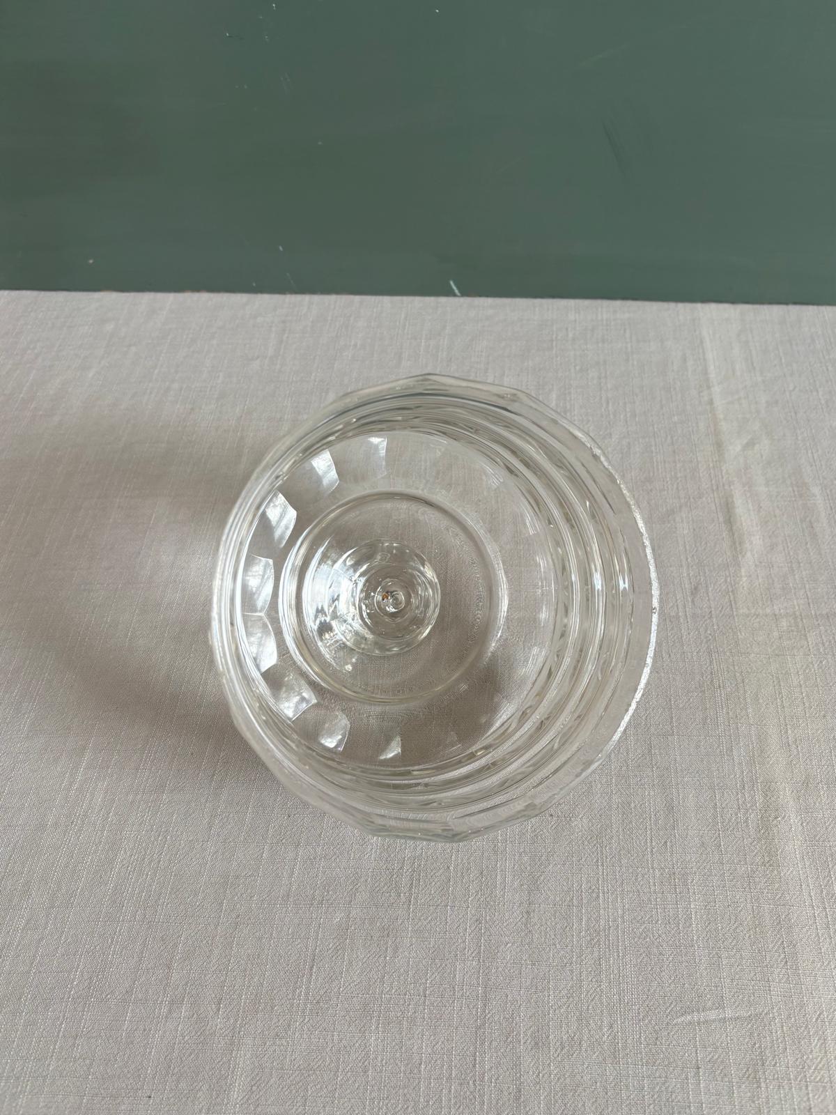 Vintage Faceted Glass Lidded Cloche