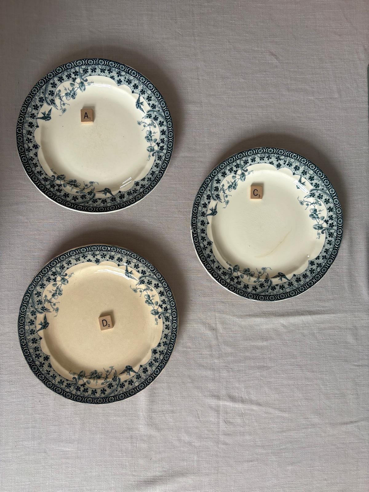 Alençon series by Choisy-le-Roi Plates A, C, D