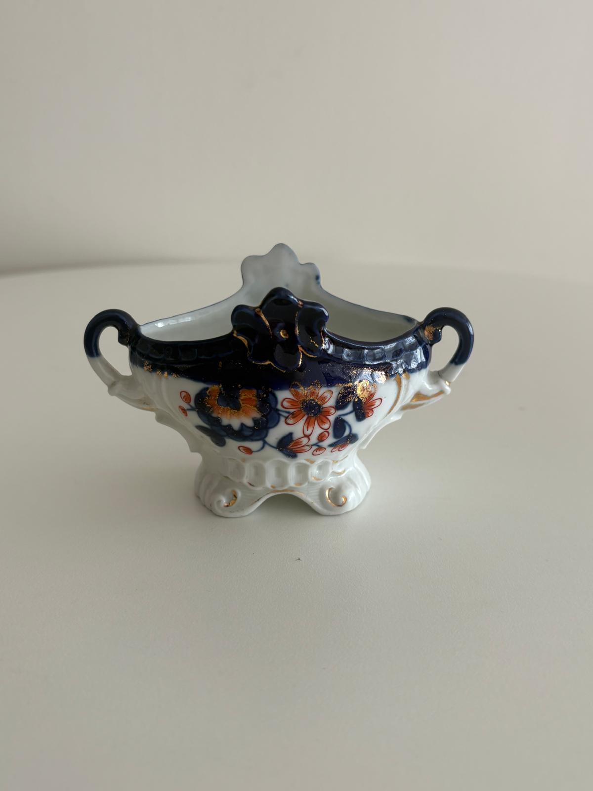 Antique Imari Style Porcelain Bowl with Handles