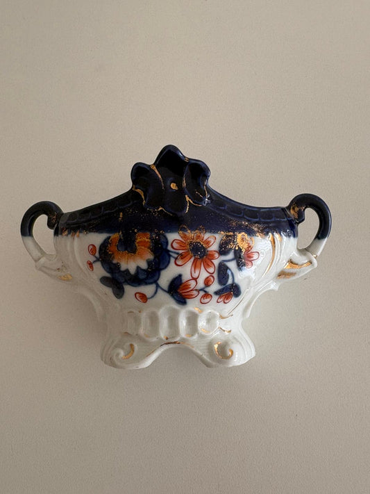 Antique Imari Style Porcelain Bowl with Handles