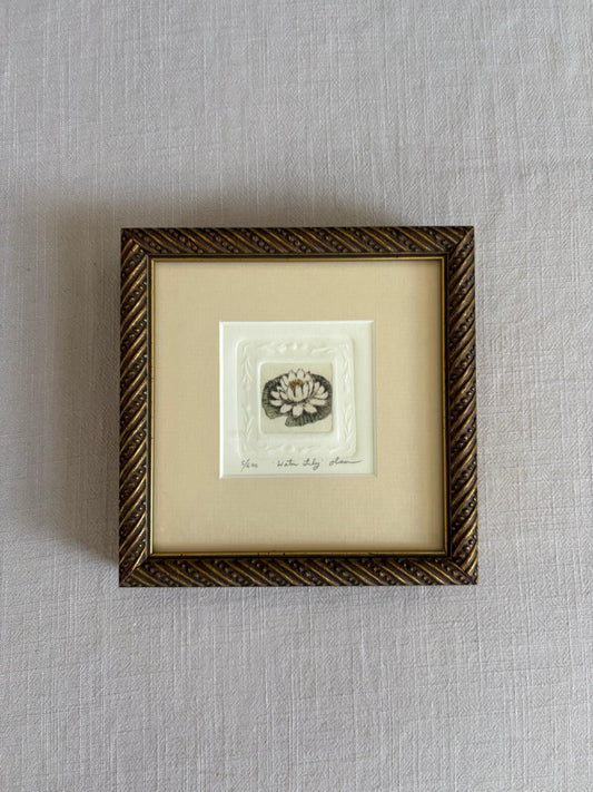 Framed Limited Edition Water Lily Etching 5/60