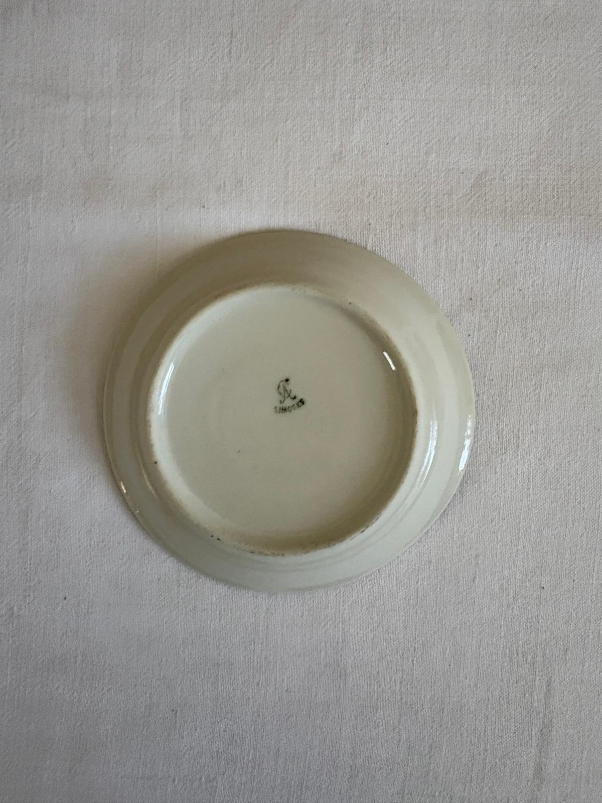 Antique French Bistro Numbered Porcelain Saucer 60 - Collector & Curator