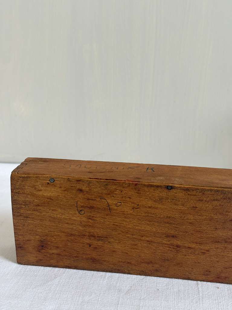 Vintage French Wooden “JETONS” Game Token Box with Counters