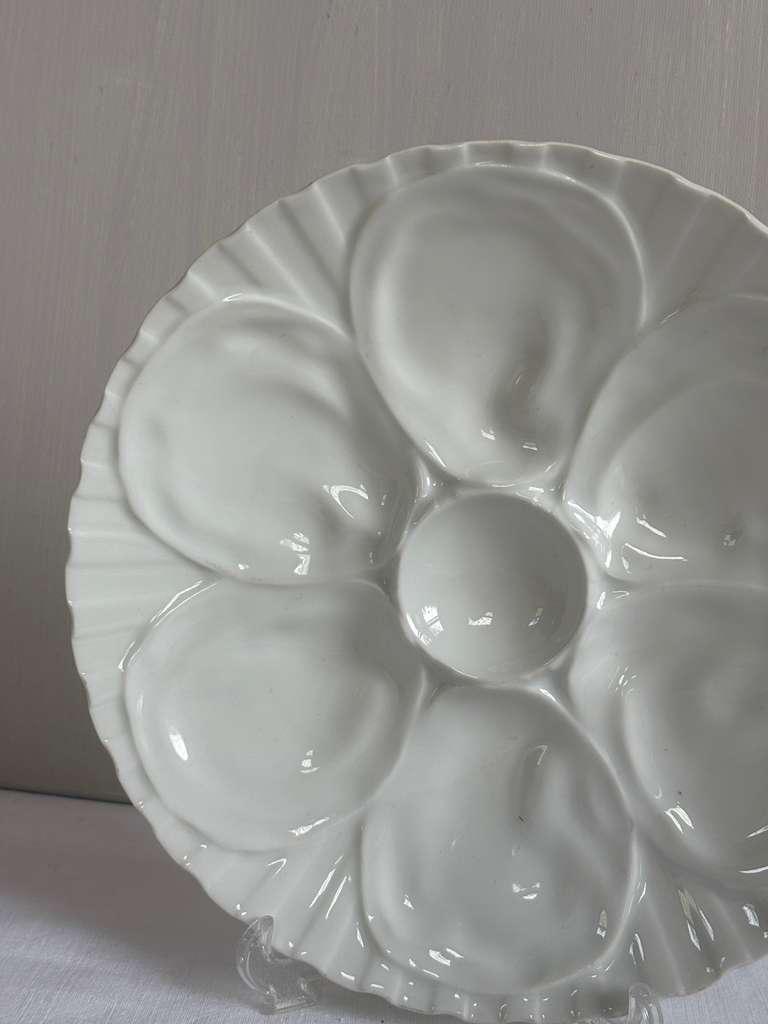 French White Mehun Oyster Plate