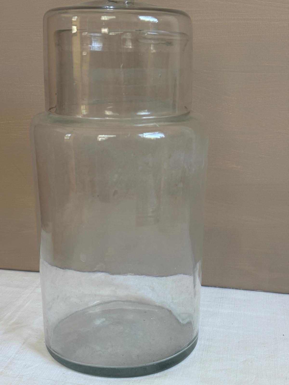 Antique Hand Blown Glass Apothecary Jar with Lid - Collector & Curator
