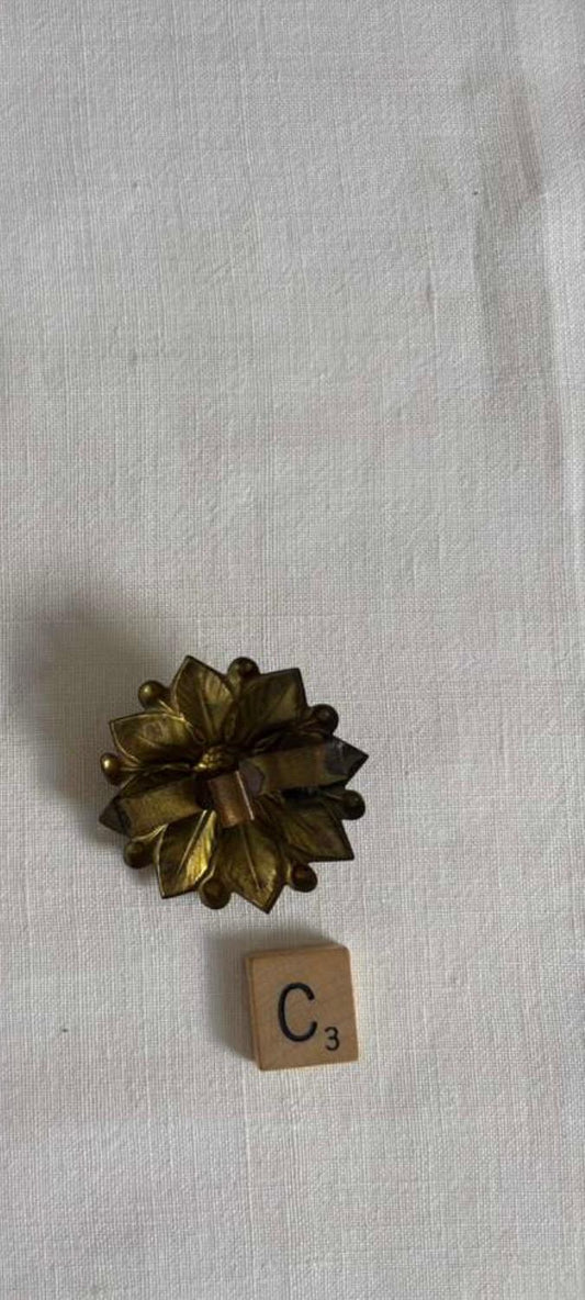 Vintage Gilt Floral Curtain Clip Tieback Accent 2"D $25 - Collector & Curator
