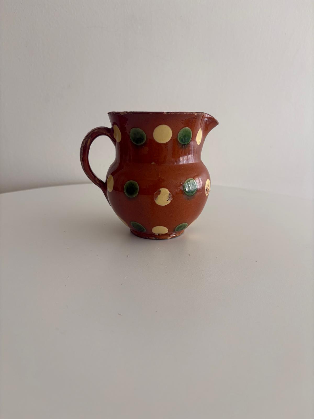 Cream and Green Polka Dot Poterie Savoyard - Collector & Curator