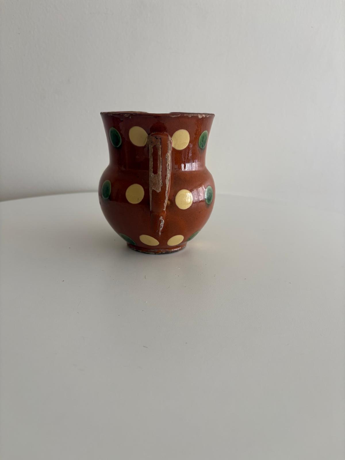 Cream and Green Polka Dot Poterie Savoyard - Collector & Curator
