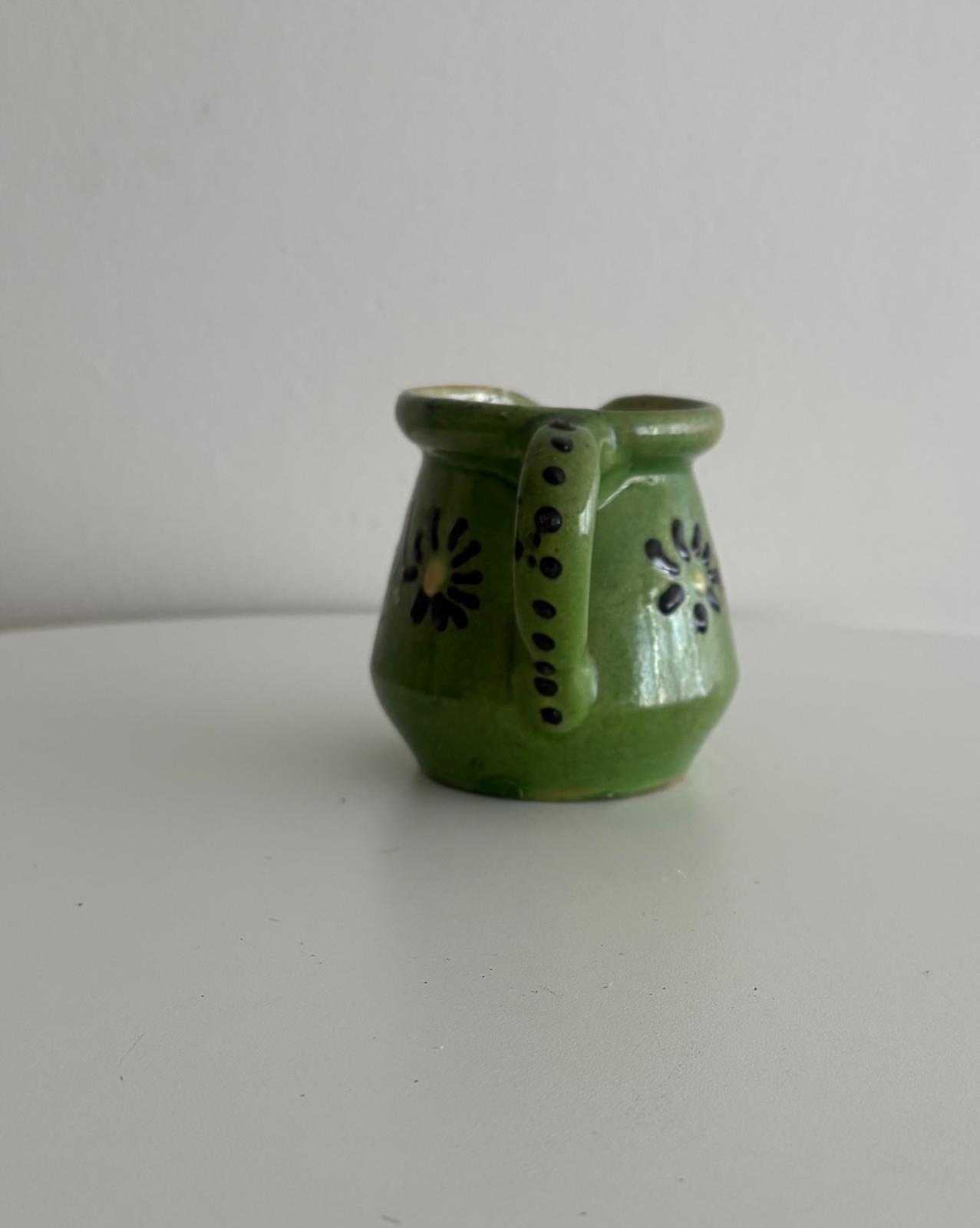 Early 20th C French Green  Glazed Earthenware Creamer - Collector & Curator