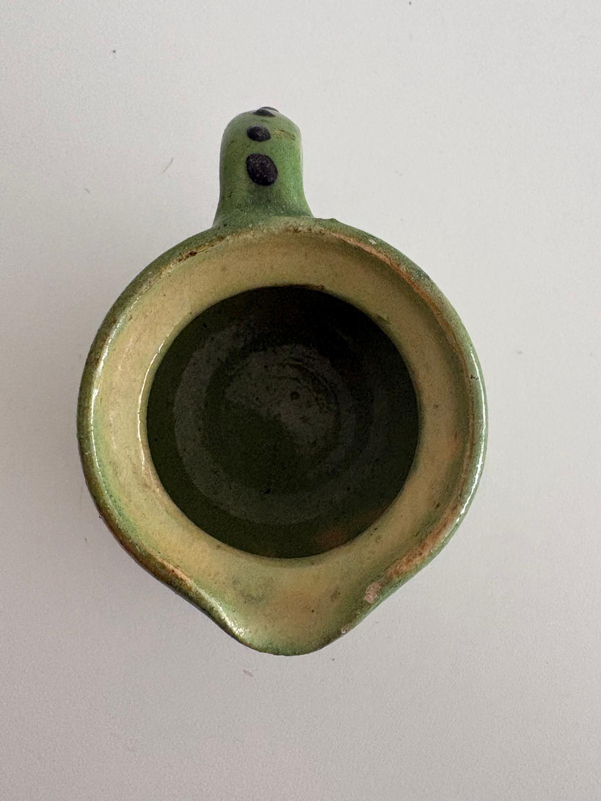 Early 20th C French Green  Glazed Earthenware Creamer - Collector & Curator
