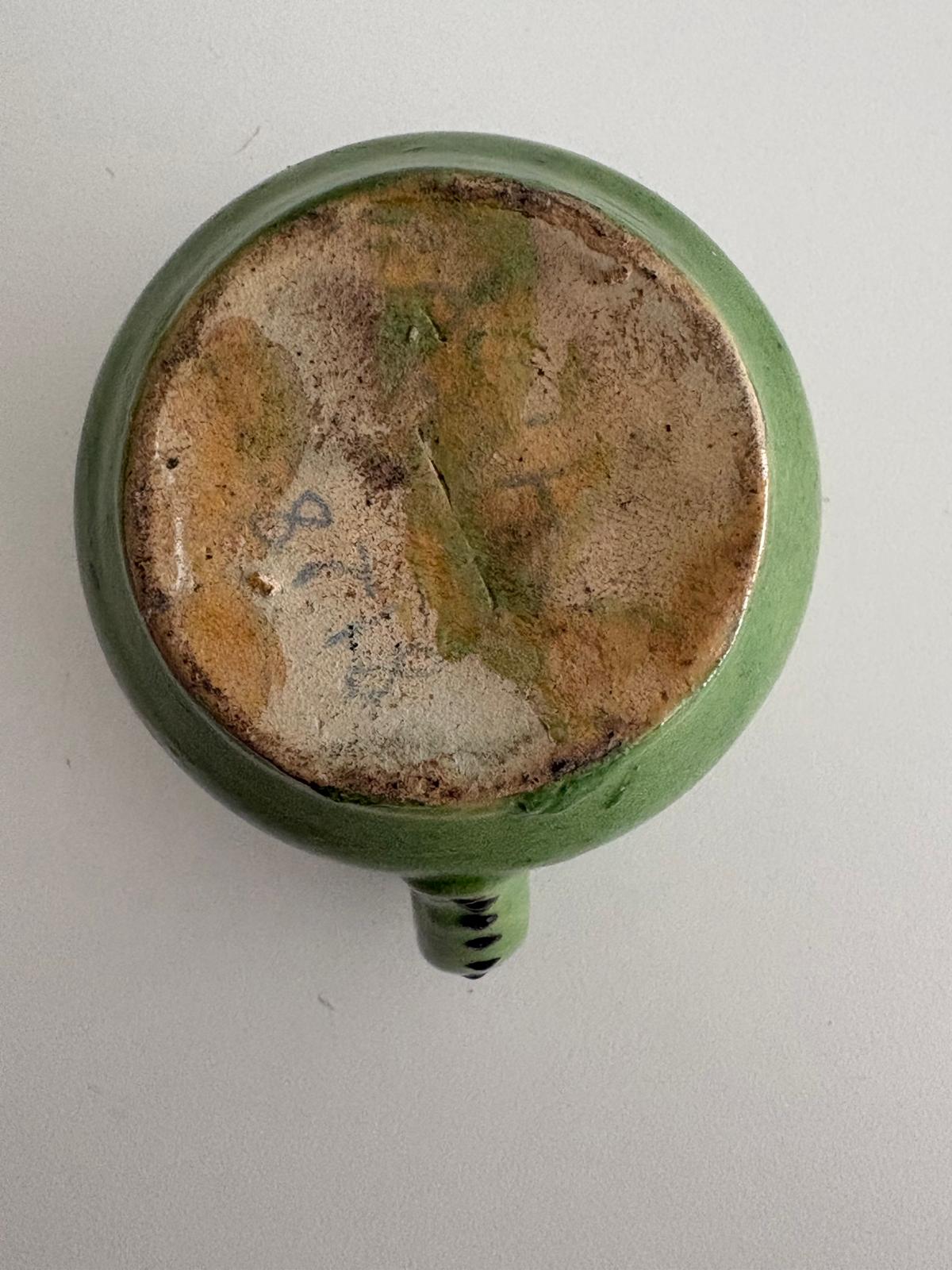 Early 20th C French Green  Glazed Earthenware Creamer - Collector & Curator