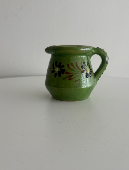 Early 20th C French Green  Glazed Earthenware Creamer - Collector & Curator