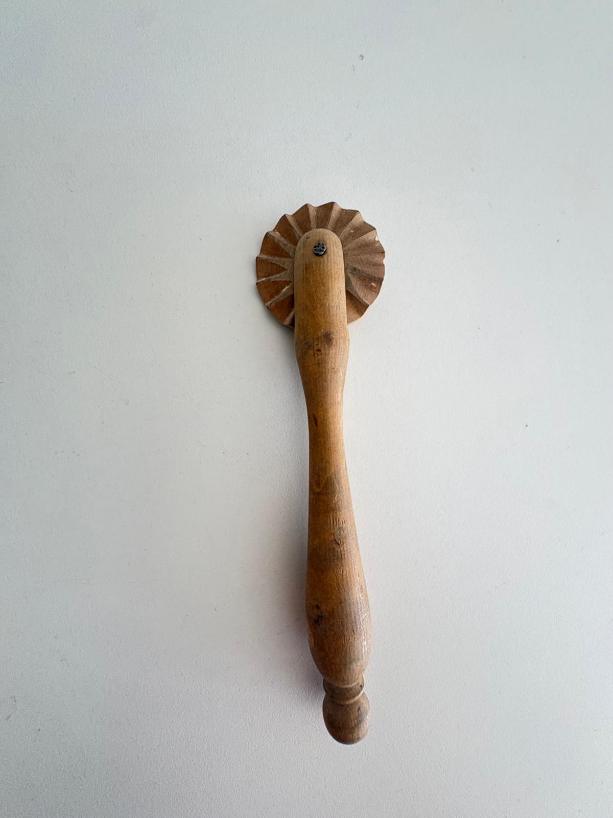 Vintage French Wooden Pastry Wheel - Collector & Curator