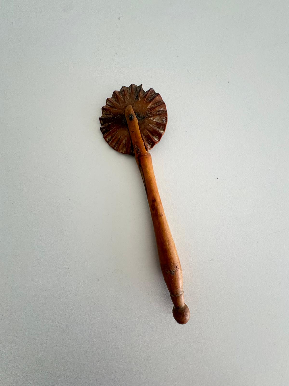 Antique Wooden Pastry Crimper Wheel "B" - Collector & Curator