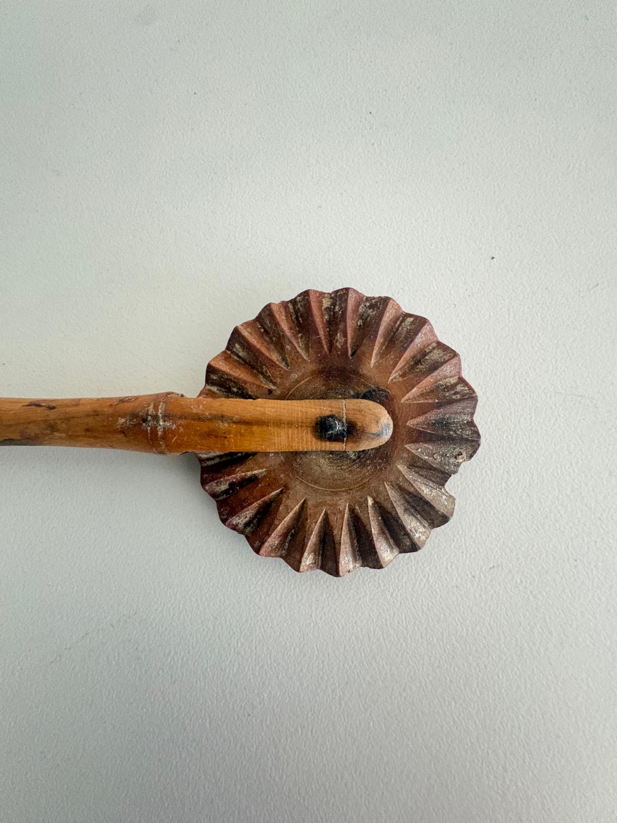 Antique Wooden Pastry Crimper Wheel "B" - Collector & Curator