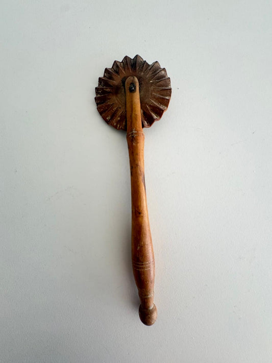 Antique Wooden Pastry Crimper Wheel "B" - Collector & Curator