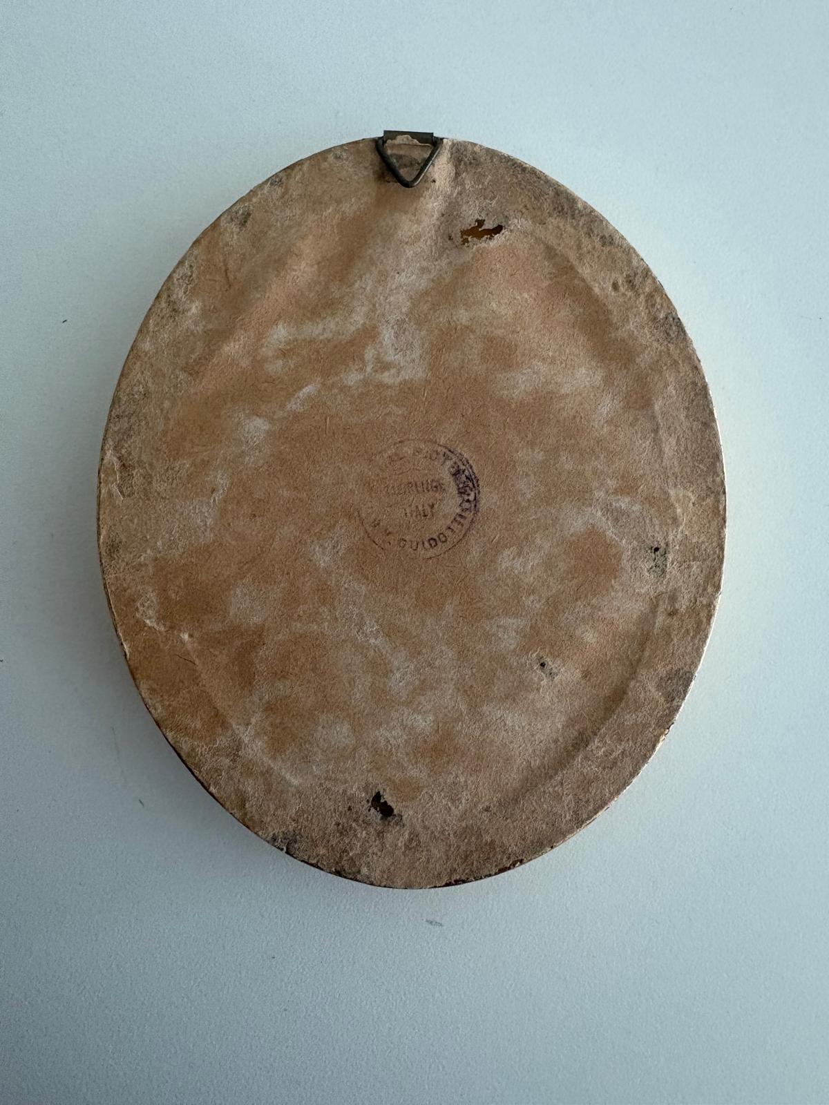 Vintage Guidotti Florence Italy Oil on Board, Oval Gilt Framed Miniature Landscape Painting - Collector & Curator