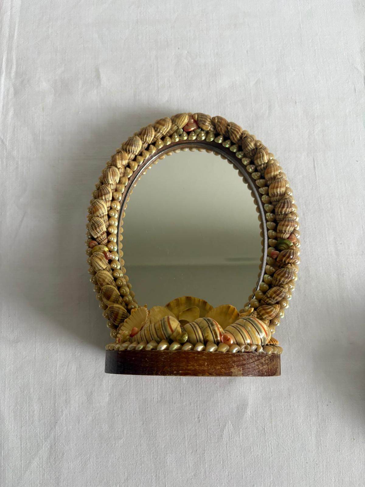 Vintage French Seashell Mirror