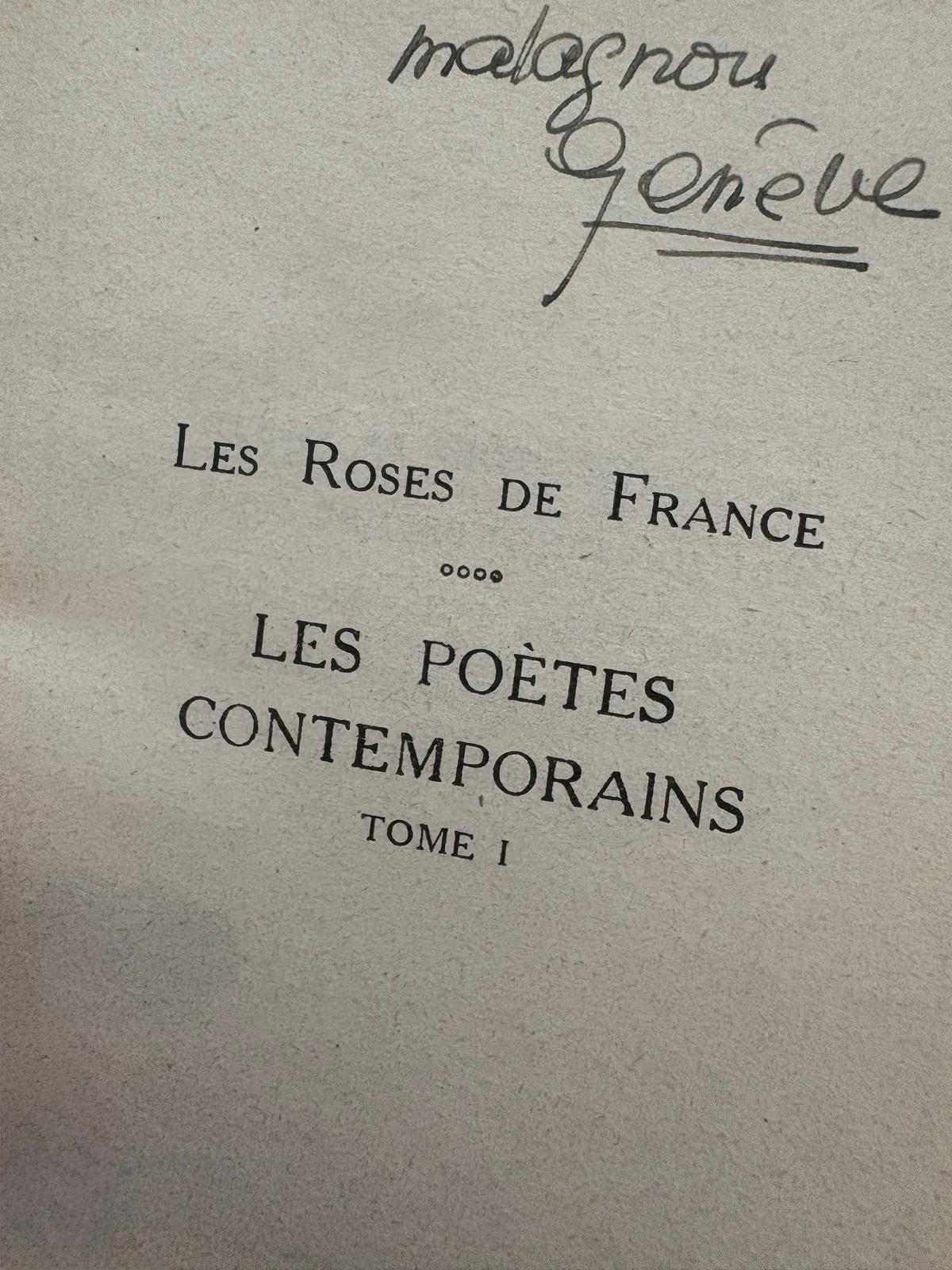 Vintage French Poetry Book, Les Roses de France, Les Poètes Contemporains Tome I