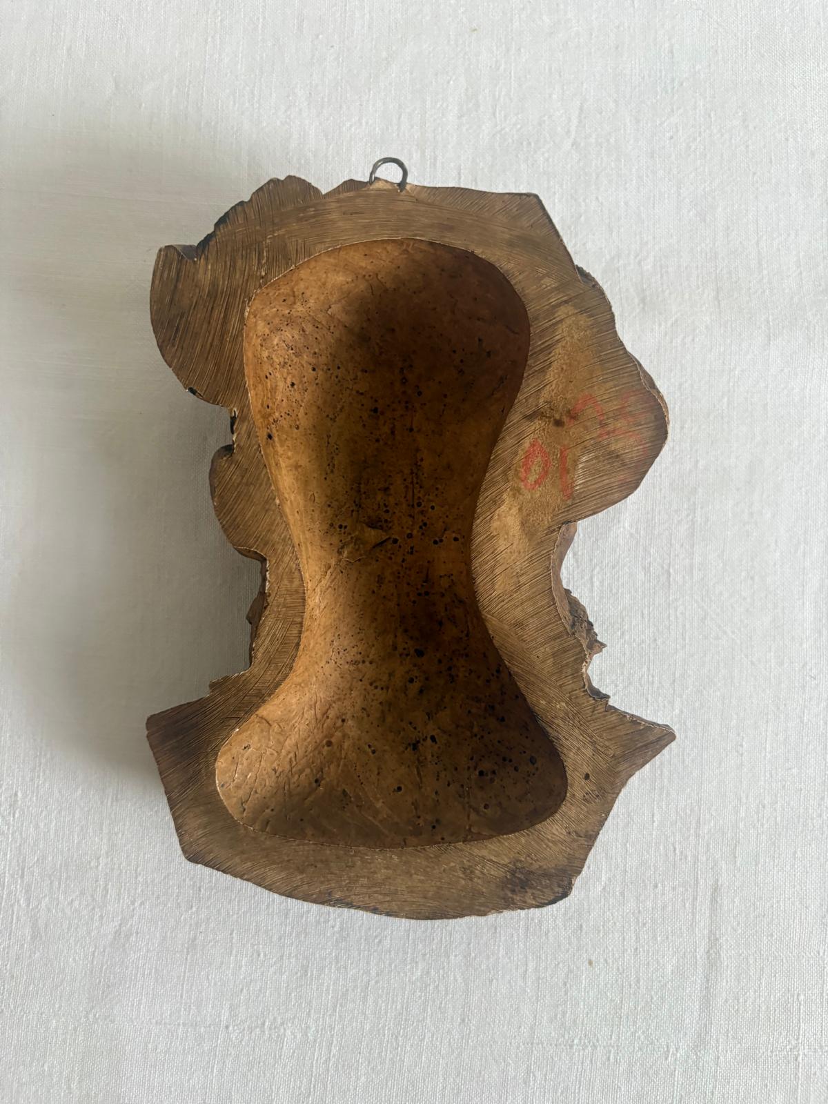 Vintage Carved Wood Bearded Fisherman Wall Plaque
