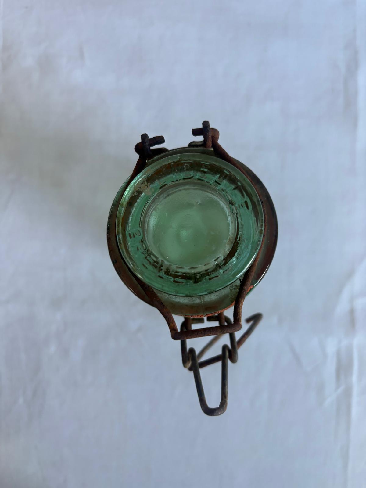 Vintage French L’Idéale Green Glass Canning Jar with Wire Bail Lid - Collector & Curator