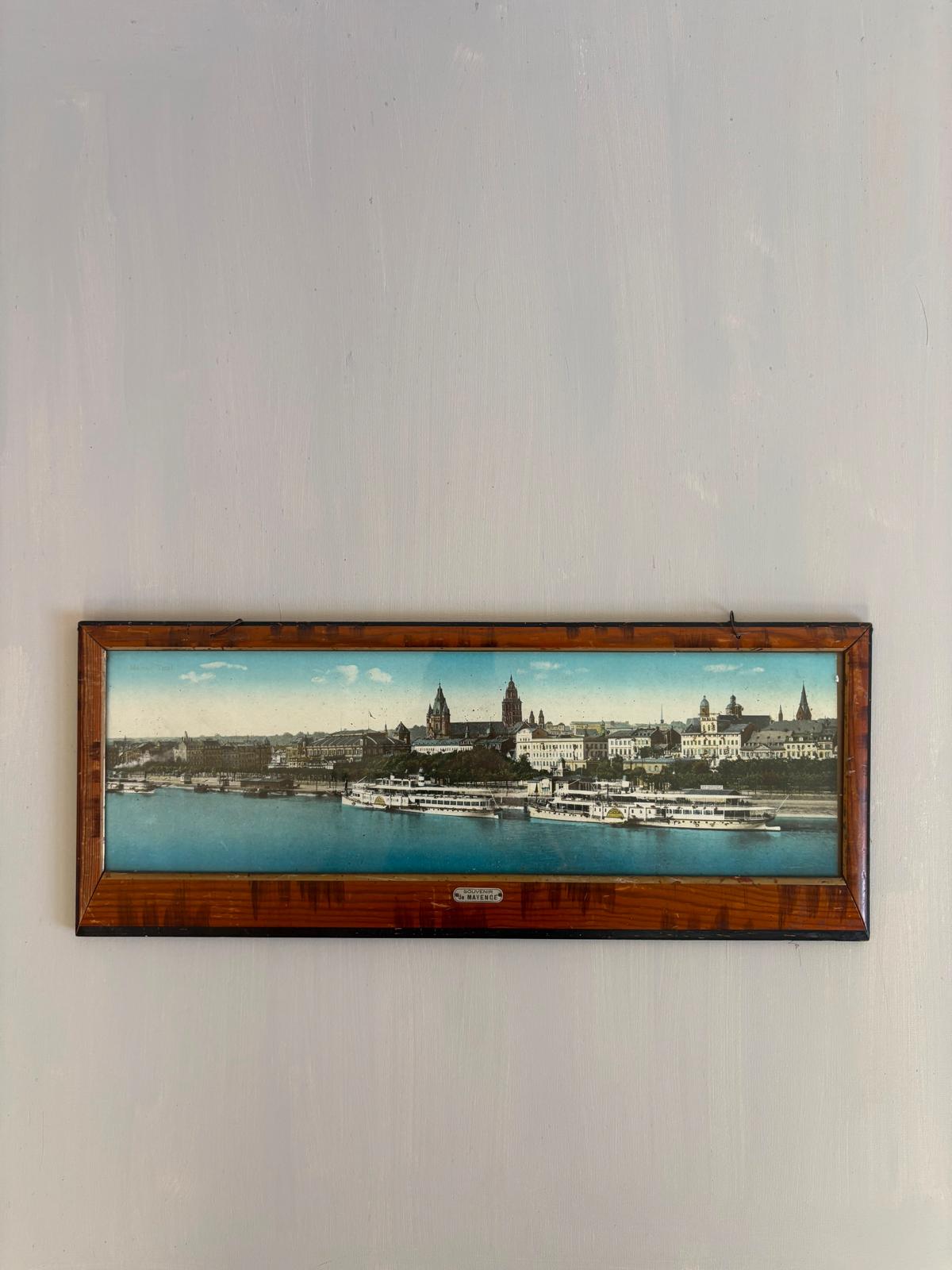 Antique Mainz Rhine River Panoramic Print