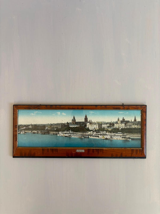 Antique Mainz Rhine River Panoramic Print - Collector & Curator