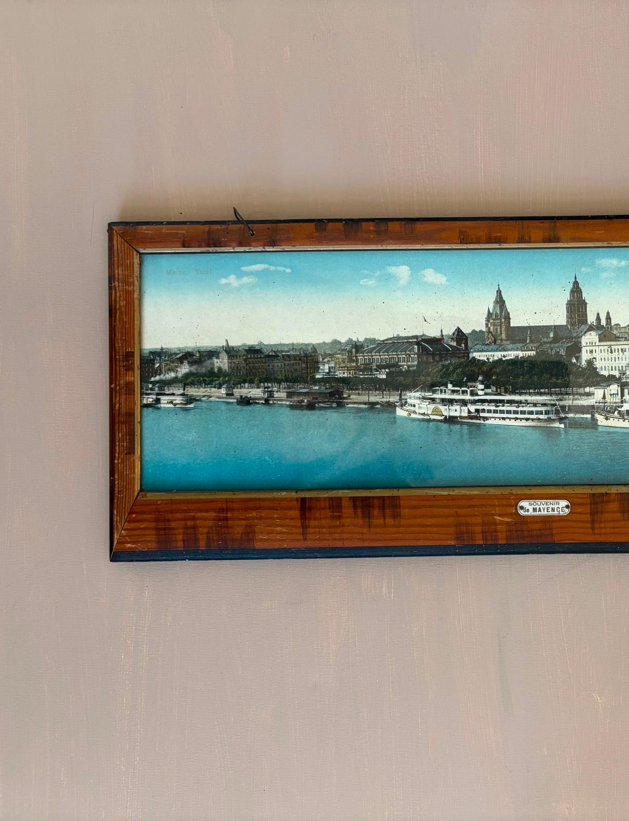 Antique Mainz Rhine River Panoramic Print