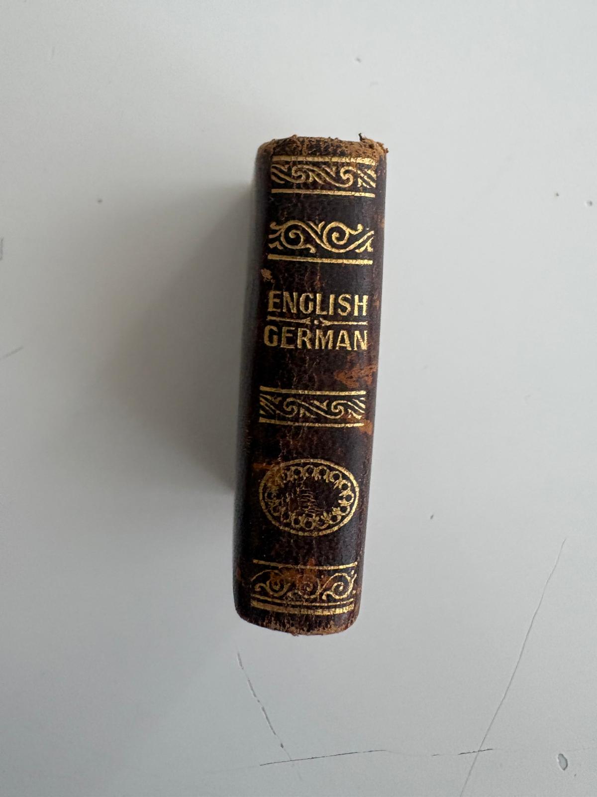 Antique Liliput English German Dictionary Miniature Book, Leipzig Schmidt & Günther