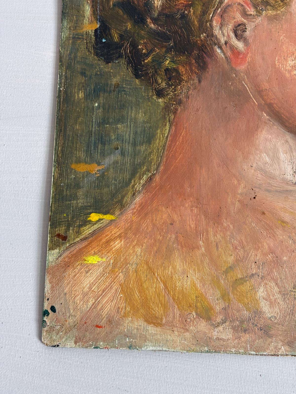Vintage Double Sided Oil Painting Female Nude and Portrait Study