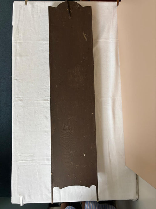 Vintage French Narrow Wall Shelf,  Dark Painted Wood Display Rack - Collector & Curator
