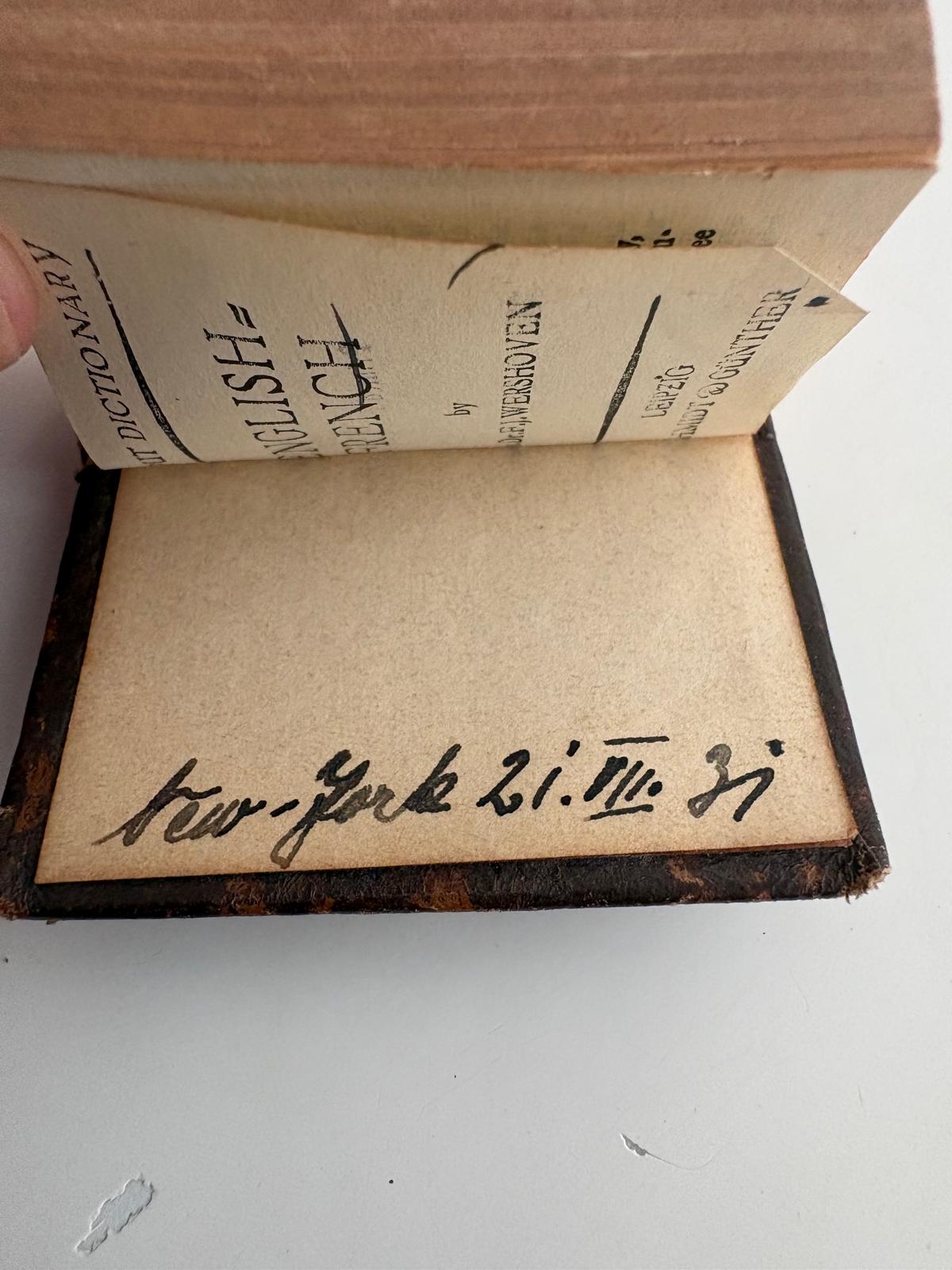 Antique Miniature Lilliput English-French Dictionary