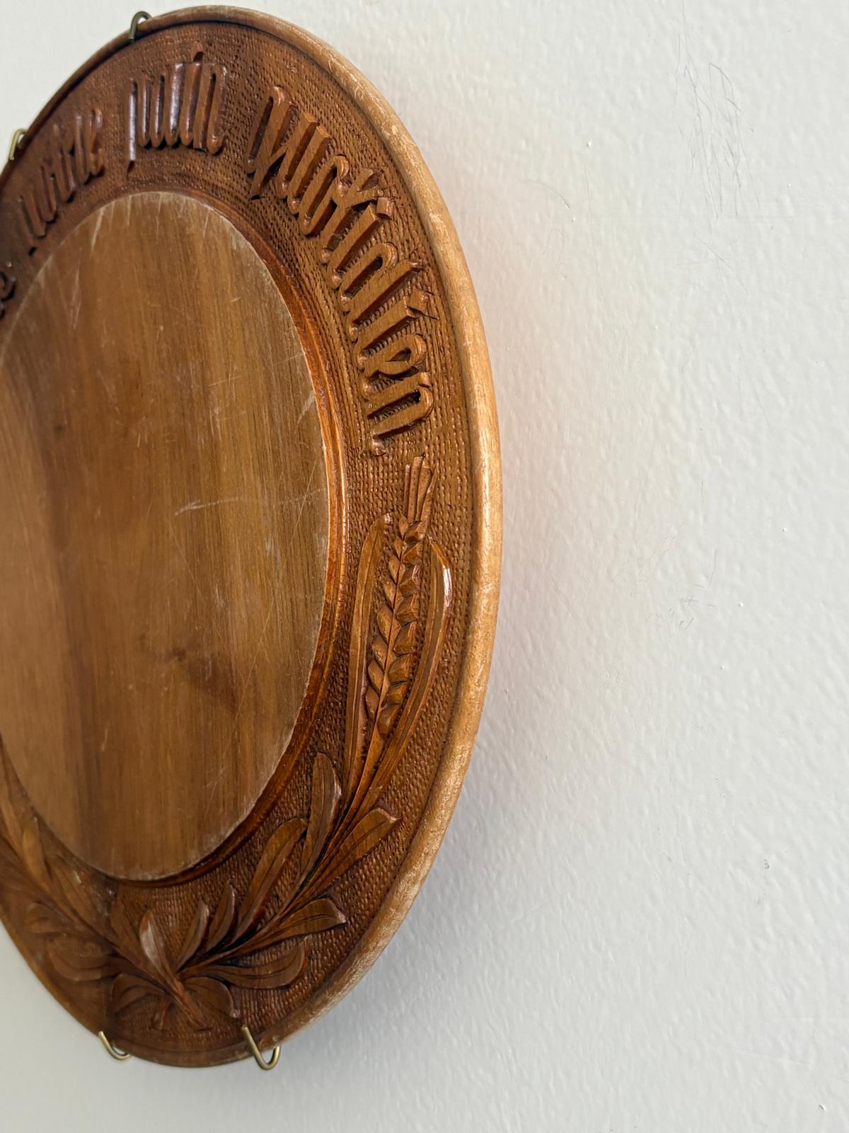 Vintage French Carved Wooden Bread Board Donne Nous Notre Pain Quotidien Wheat Motif