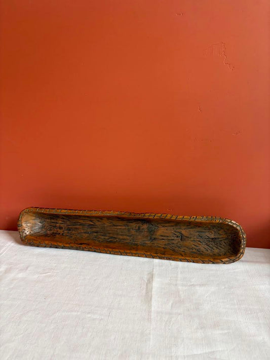 Vintage Hand Carved Wooden Baguette Tray - Collector & Curator