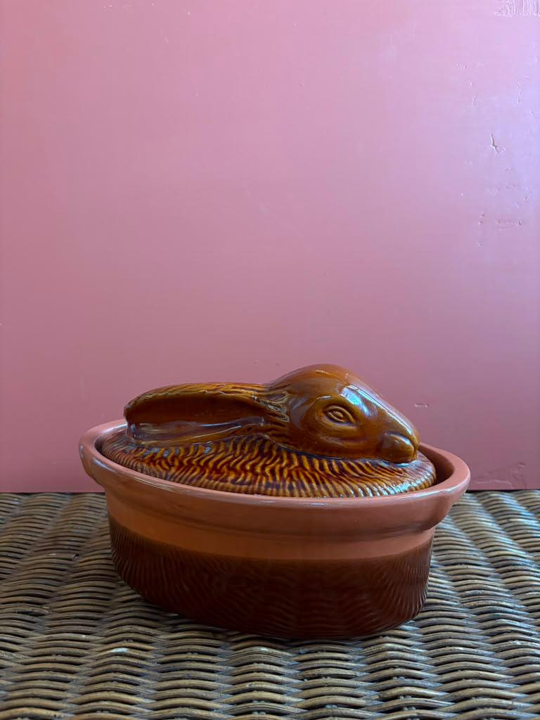 Vintage French Bourguignonne Rabbit Terrine Dish