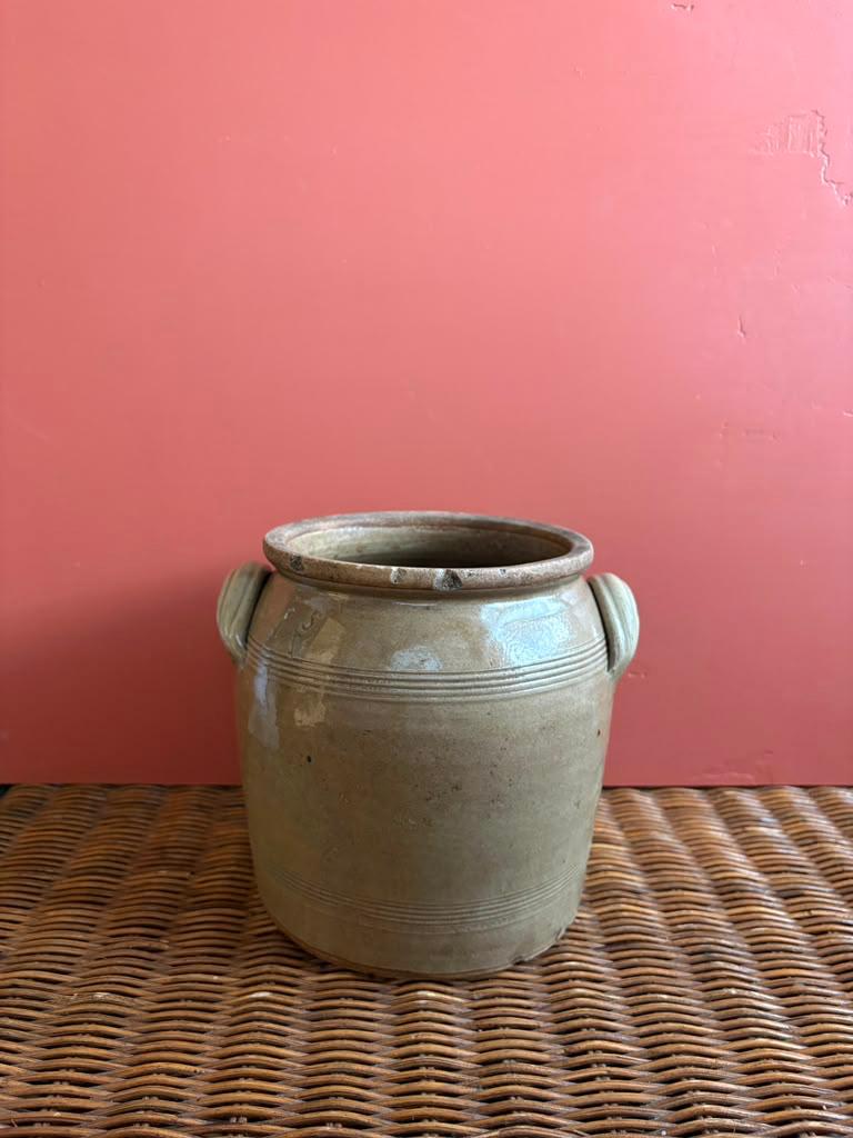 Vintage French Salt Glazed Stoneware Crock