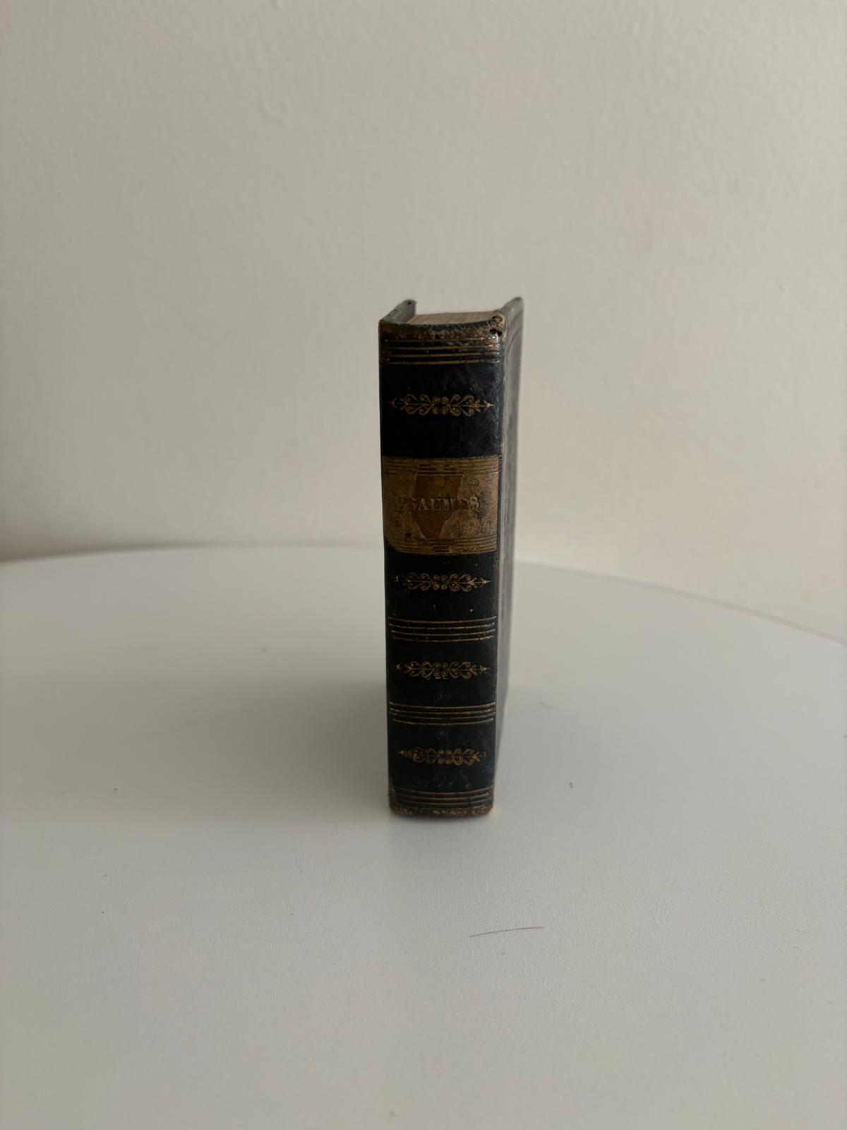 Antique French Protestant Psalms and Prayer Book with Hand-Painted 1841 Inscription - Collector & Curator