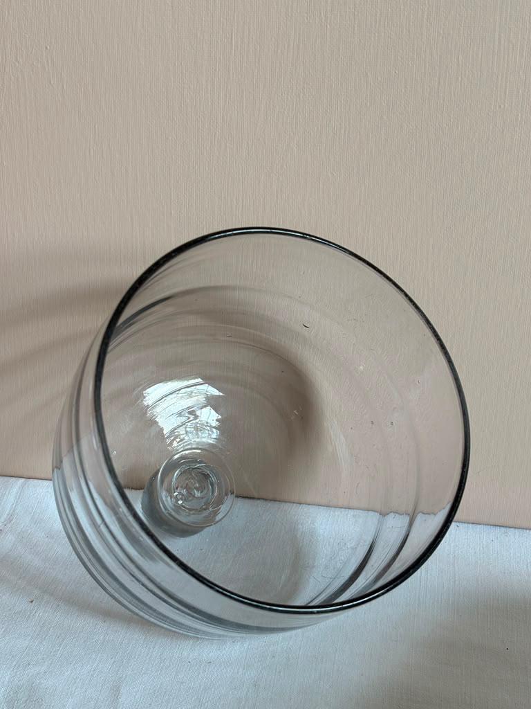 French Hand-Blown Glass Display Cloche with Knob