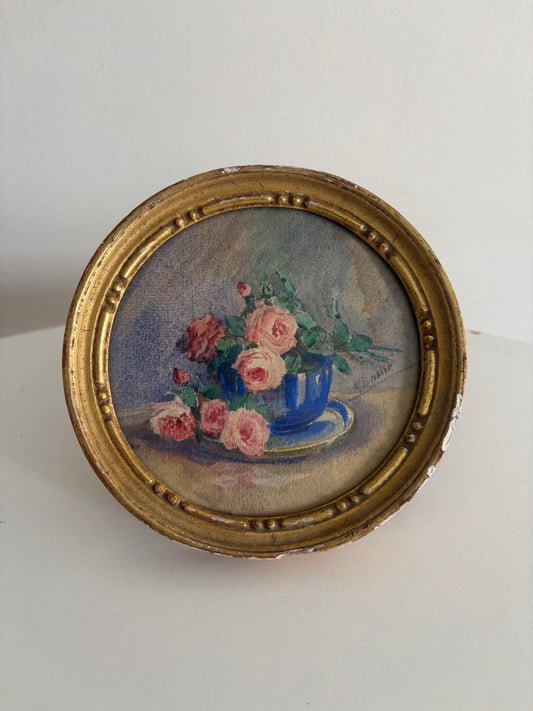 Vintage 1944 Floral Watercolor Painting - Collector & Curator