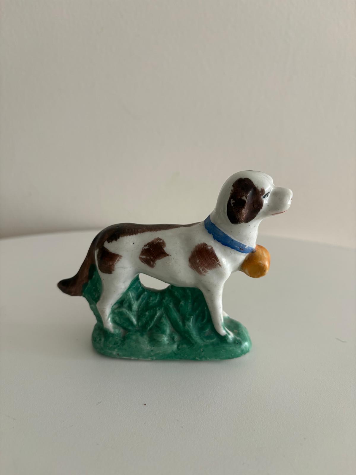 Antique Hand Painted Ceramic Dog