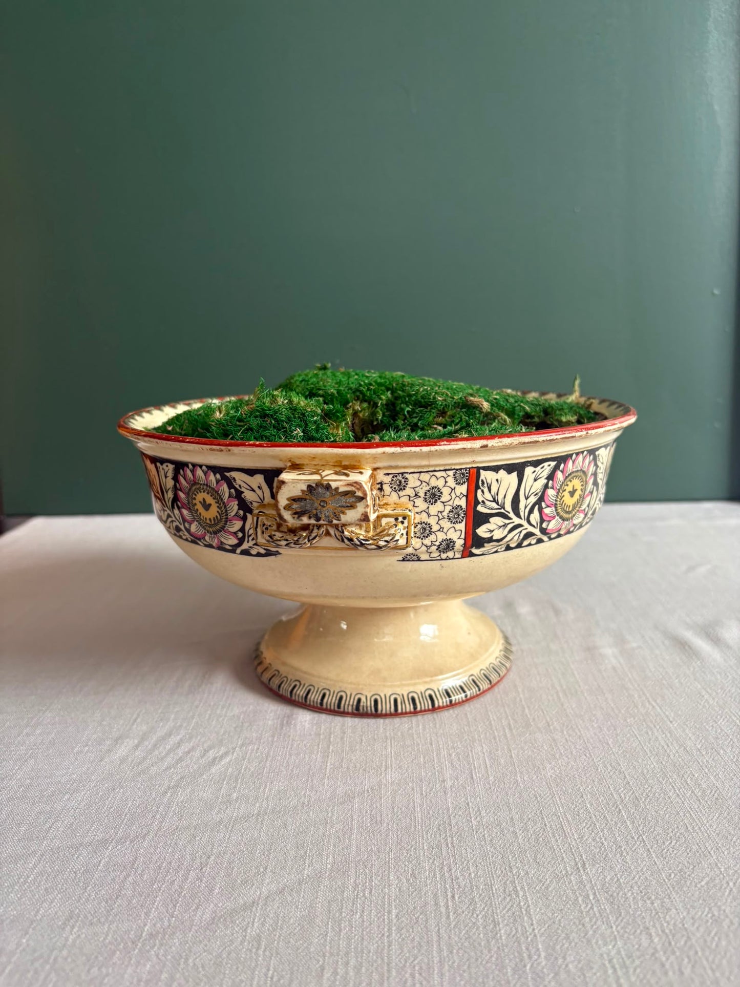 Antique Wedgwood A2031 Aesthetic Movement Footed Centerpiece Bowl, Circa 1880
