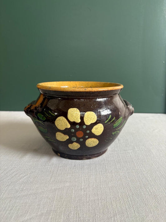 Antique French Savoyard Folk Pottery Crock, Late 19th/Early 20th Century - Collector & Curator