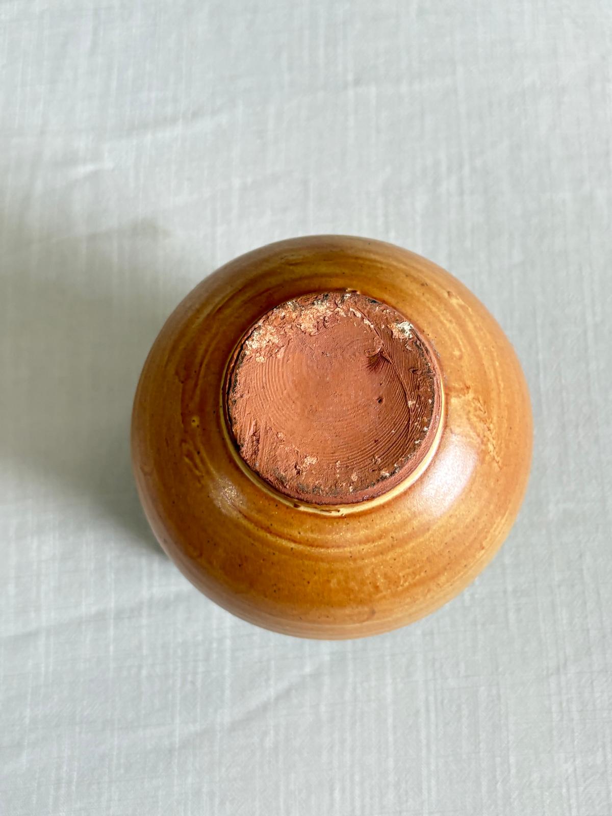 Vintage French Provençal “Herbes de Provence” Terracotta Pot with Green Glaze & Four Handles