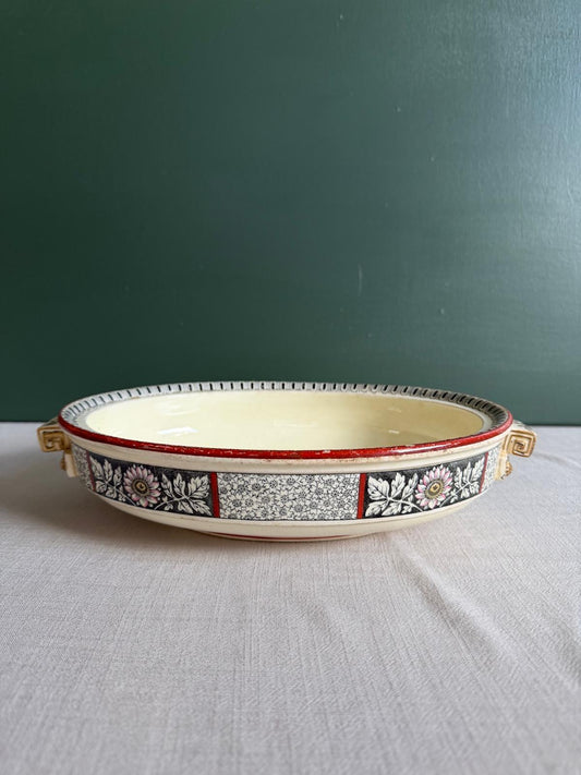 Antique Wedgwood A2031 Oval Serving Dish, Aesthetic Movement Floral Transferware c.1880 - Collector & Curator