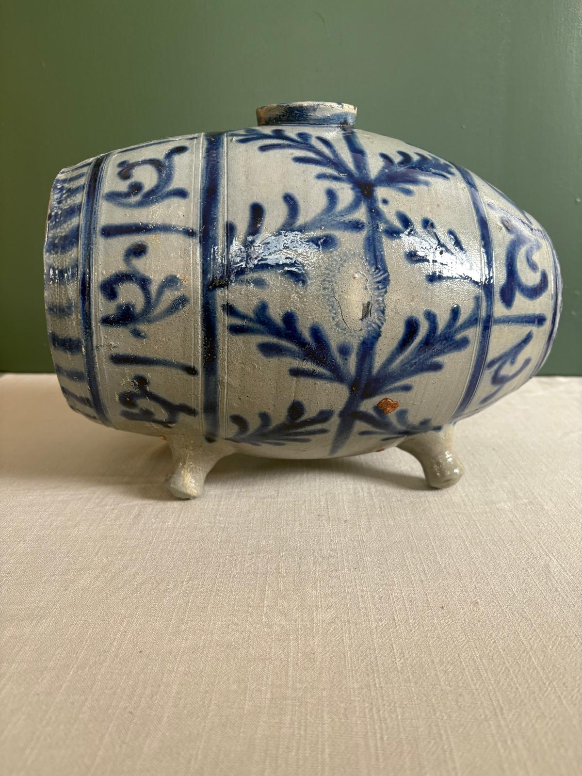 Antique French Alsatian Stoneware Vinegar Barrel