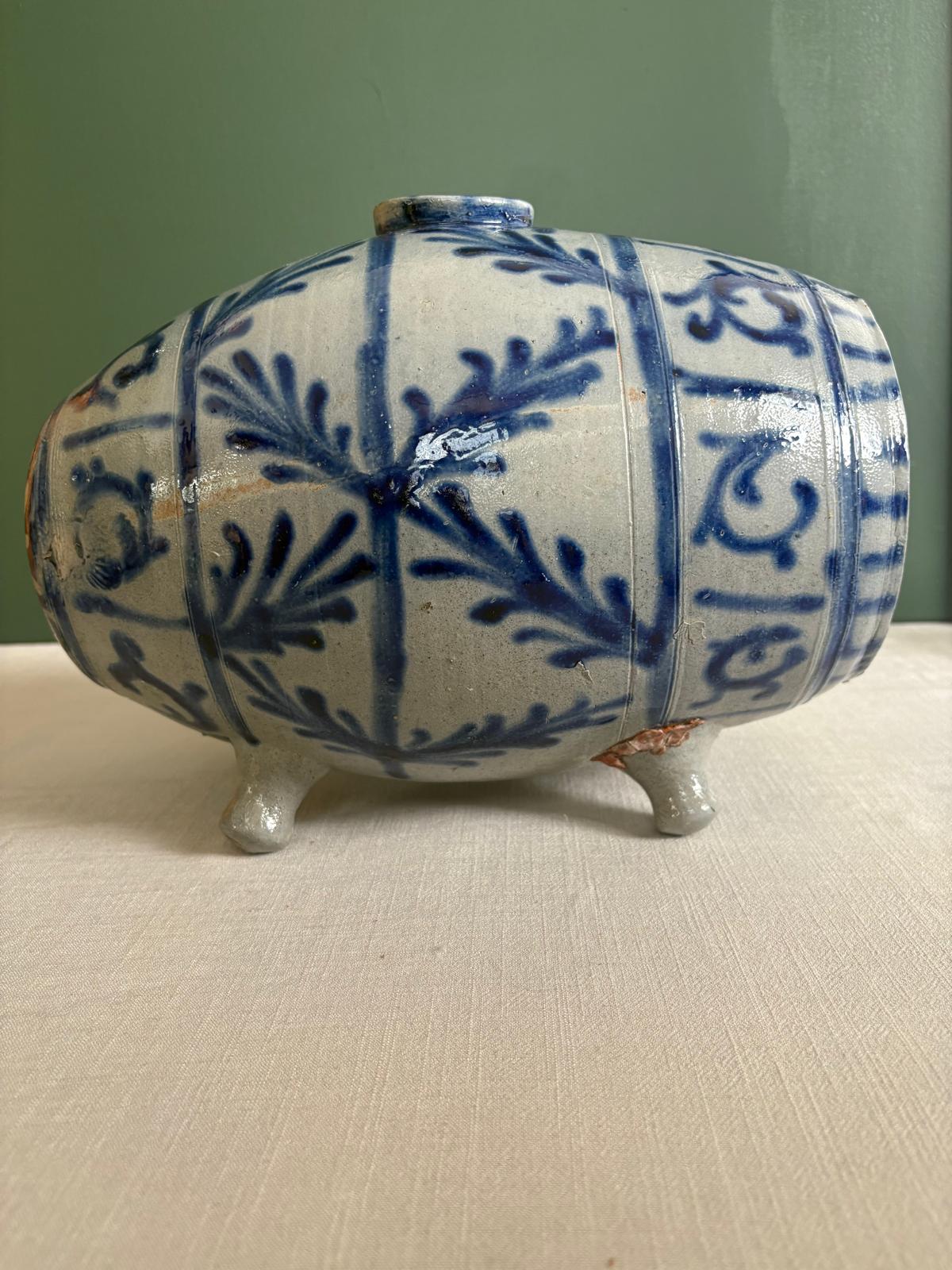 Antique French Alsatian Stoneware Vinegar Barrel