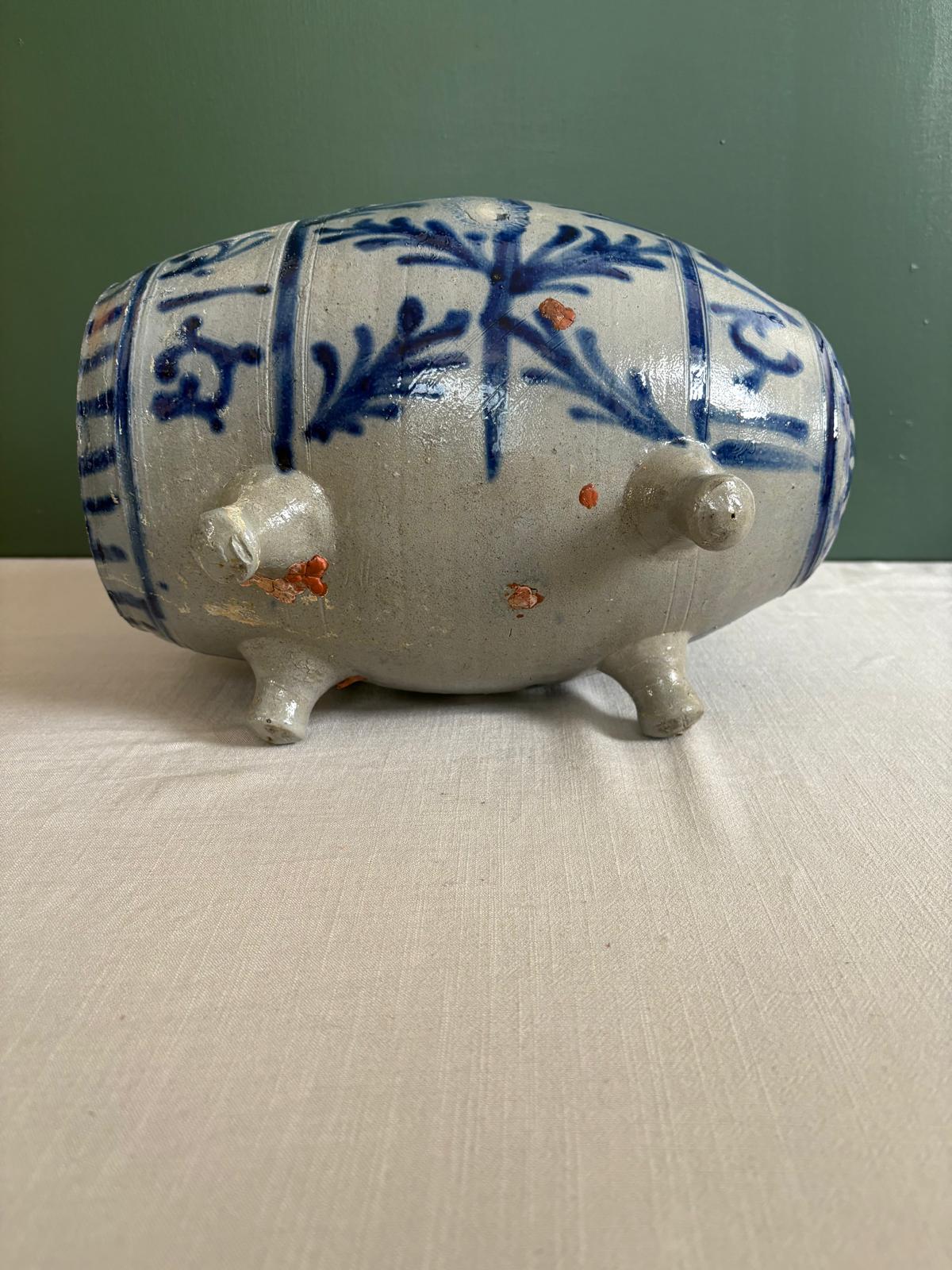 Antique French Alsatian Stoneware Vinegar Barrel